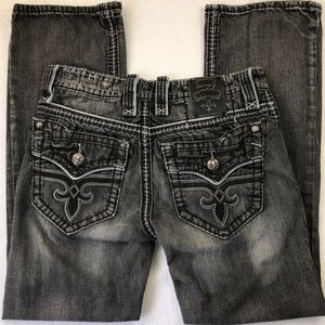 [Rock Revival] Corbin Bootcut Black/Charcoal Jeans